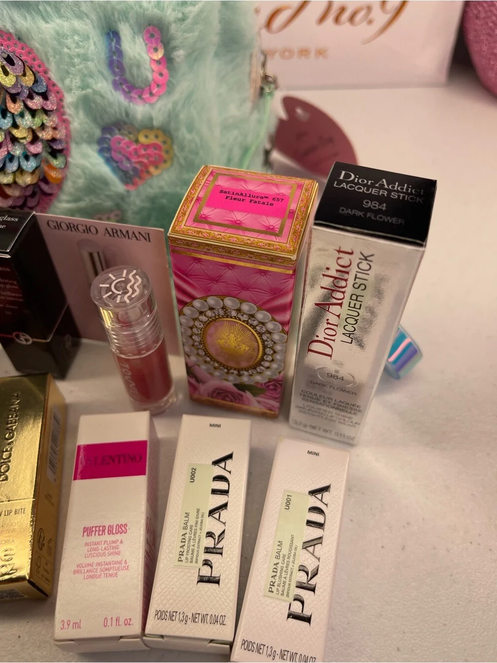 Luxury lippy bundle! Amazing collection with Sequin Heart Pouch all NWT!